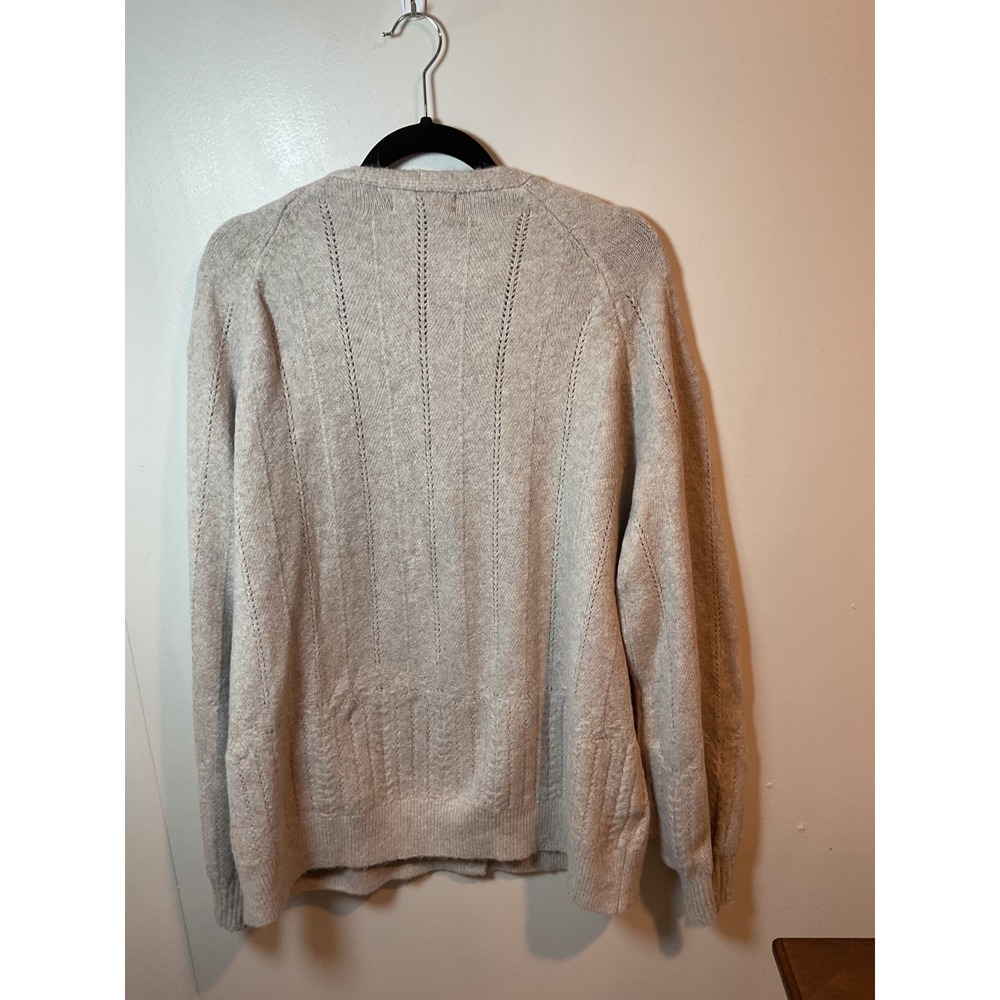 Briggs Women's Beige Knit Cardigan Sweater V-Neck Button Front Size XXL - Picture 8 of 9